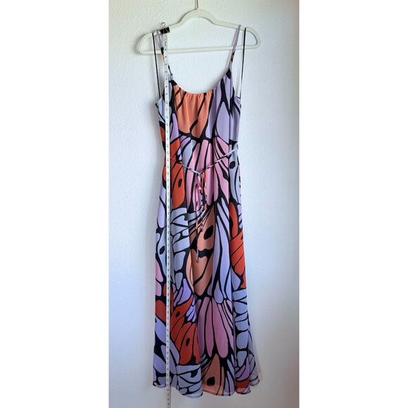NWT Sam Edelman Women's Butterfly Trapeze Chiffon Maxi Dress in Lavender Multi M - Picture 9 of 11